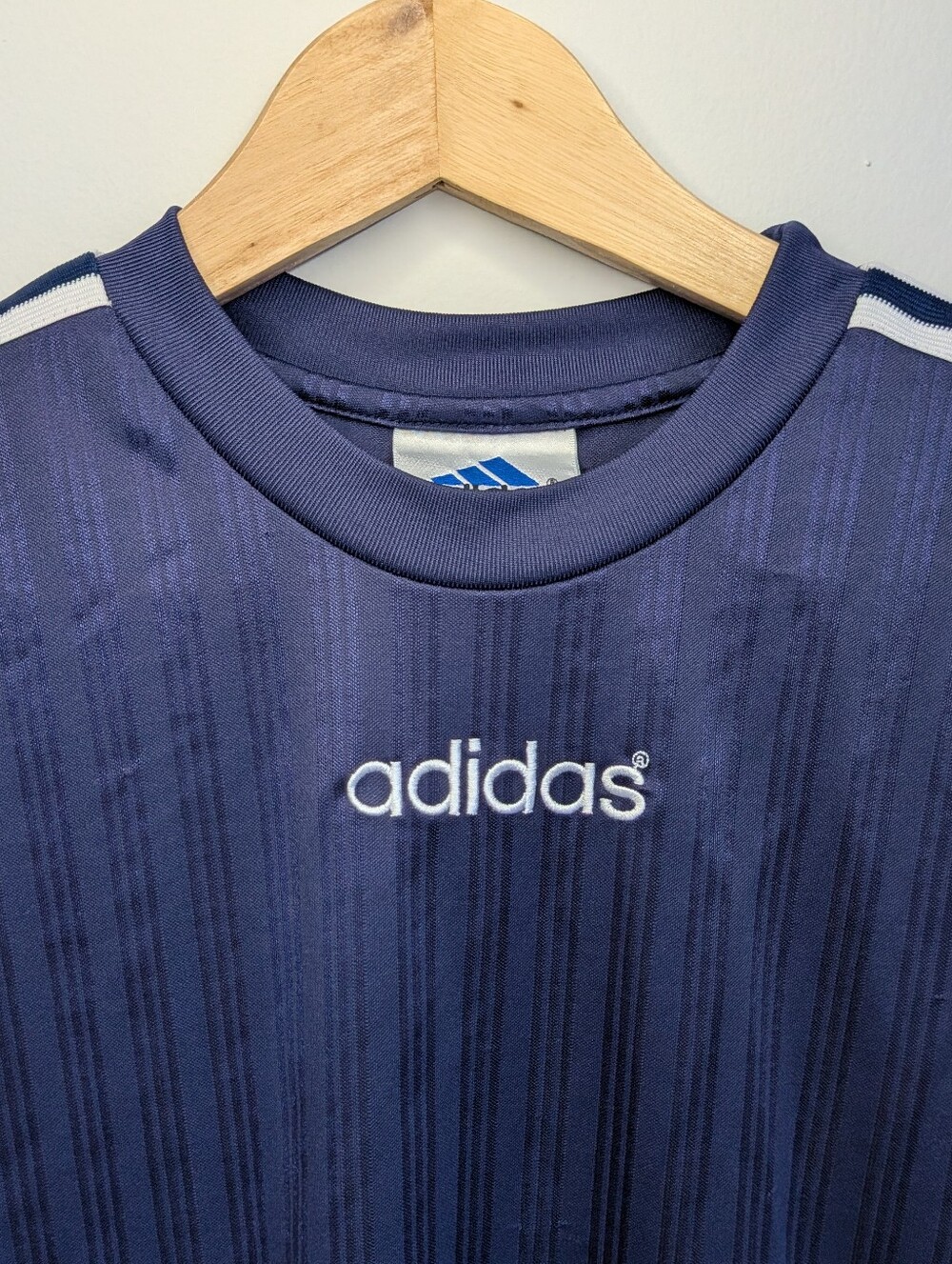 Vintage 90s Adidas Soccer Jersey Adult Small Football Shirt Top 3 Stripes